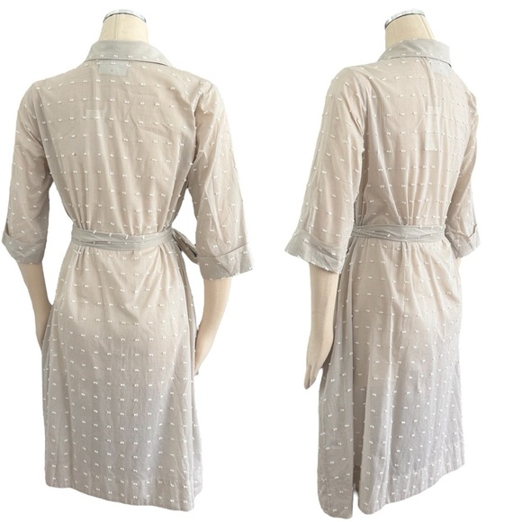 LISA MARIE FERNANDEZ Linen-blend Textures Gauze button down Midi cover-up Dress - Picture 11 of 16